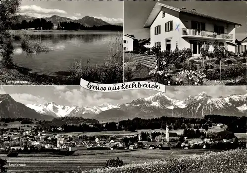 Ak Lechbruck am See Allgäu Schwaben, Haus Pracht, Panorama, See