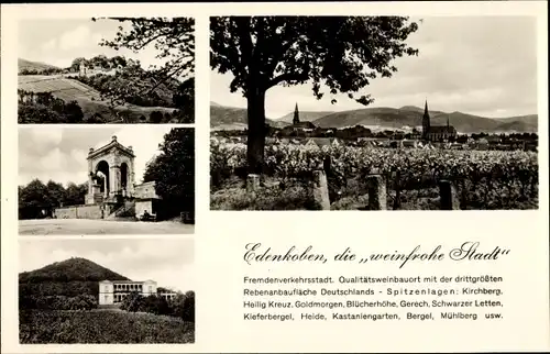 Ak Edenkoben an der Haardt Pfalz, Gesamtansicht, Friedhof