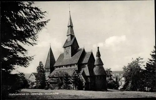 Ak Hahnenklee Bockswiese Goslar im Harz, Holzkirche