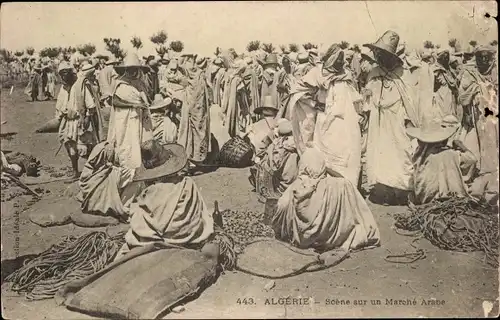 Ak Algier Alger Algerien, Scene sur un Marché Arabe