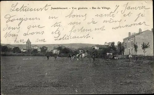 Ak Jeandelincourt Meurthe et Moselle, Vue generale, Bas du Village