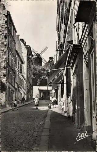 Ak Paris XVIII. Arrondissement Buttes-Montmartre, La Rue Tholoze, Moulin de la Galette