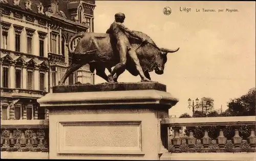 Ak Liège Lüttich Wallonien, Le Taureau, par Mignon