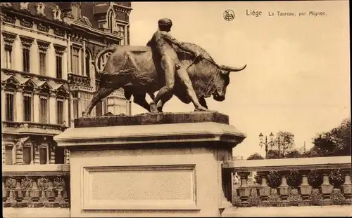 Ak Liège Lüttich Wallonien, Le Taureau, par Mignon