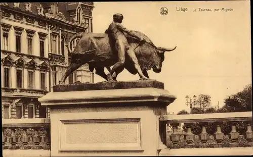 Ak Liège Lüttich Wallonien, Le Taureau, par Mignon