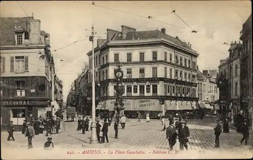 Ak Amiens Somme, Place Gambetta