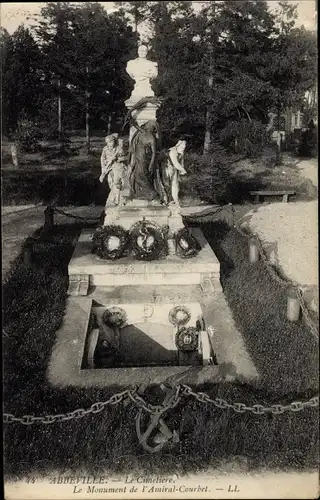 Ak Abbeville Somme, Le Monument de l'Amiral Courbet