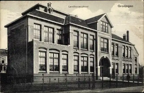 Ak Groningen Niederlande, Landbouwschool