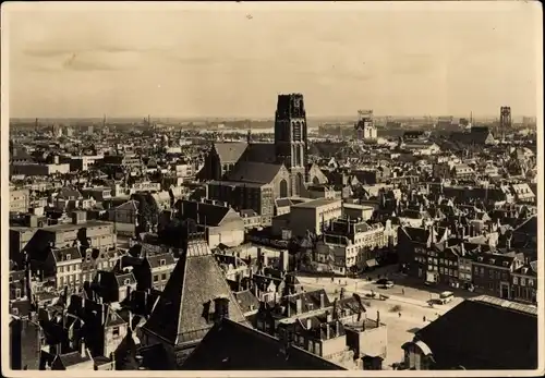 Ak Rotterdam Südholland Niederlande, Panorama met St. Laurenskerk