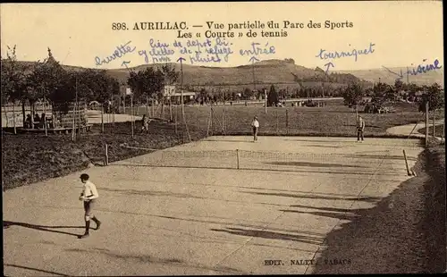 Ak Aurillac Cantal, Vue partielle du Parc des Sports, Les Courts de Tennis