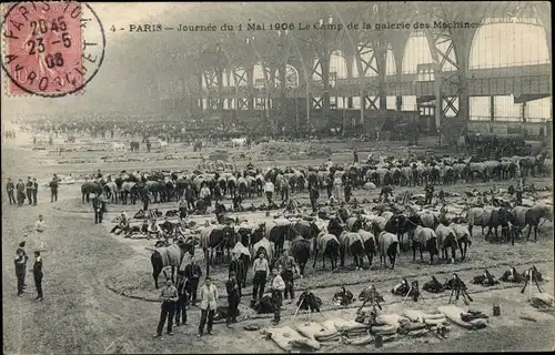 Ak Paris, Journee du 1 Mai 1906, Le Camp de la Galerie des Machines