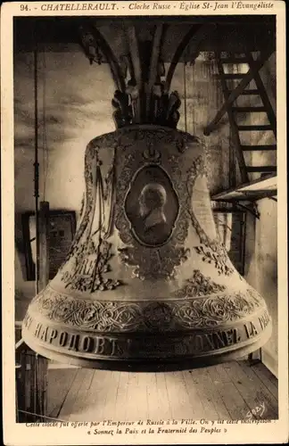 Ak Châtellerault Vienne, Cloche Russe, Eglise St. Jean l'Evangeliste