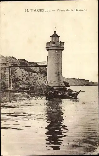 Ak Marseille Bouches du Rhône, Phare de la Desirade