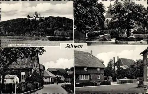 Ak Jeinsen Pattensen an der Leine, Schloss Marienburg, Kirche, Straßenpartien