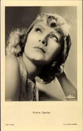 Ak Schauspielerin Greta Garbo, Portrait, Ross, MGM