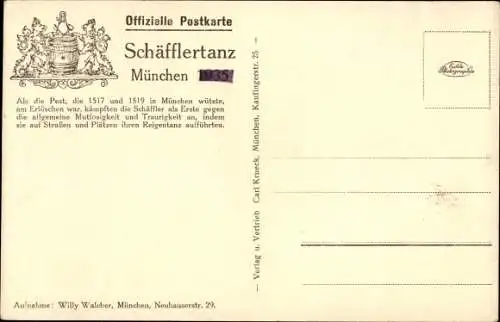 Ak München Bayern, Schäfflertanz 1935, Fahnengruppe