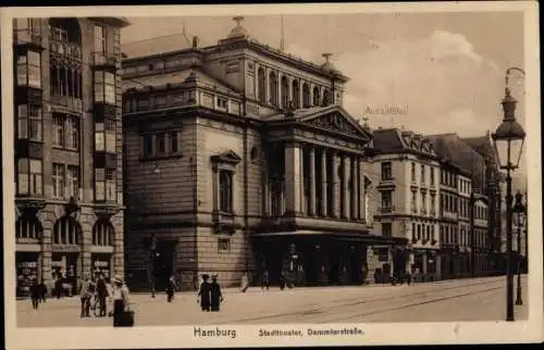 Ak Hamburg Mitte Neustadt, Stadttheater, Dammtorstraße, Aue's Hotel