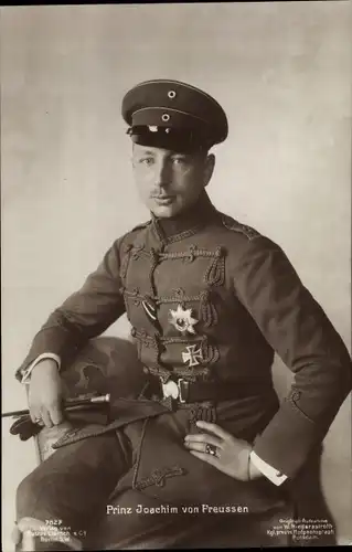 Ak Prinz Joachim von Preußen, Portrait in Husarenuniform