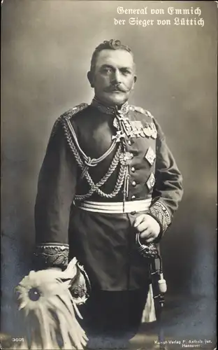 Ak General Otto von Emmich, Portrait in Uniform, Orden Pour le Merite