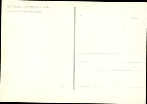 Ak Bonn am Rhein, Villa Hammerschmidt, Haus des Bundespräsidenten