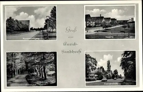 Ak Sandhorst Aurich in Ostfriesland, Kaserne, Esenserstraße, Kaserneneingang