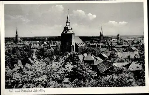 Ak Lüneburg in Niedersachsen, Blick auf den Ort, Kirchturm
