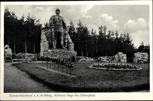 Ak Ascheffel im Kreis Eckernförde, Bismarckdenkmal auf dem Aschberg, Hüttener Berge