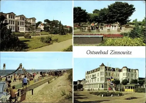 Ak Ostseebad Zinnowitz auf Usedom, Promenade der Völkerfreundschaft, Ferienheim IG Wismut Glück auf