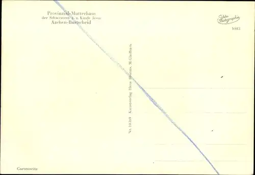 Ak Burtscheid Aachen, Provinzial Mutterhaus der Schwestern v. a. Kinde Jesus, Gartenseite