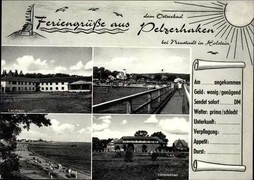 Ak Ostseebad Pelzerhaken Neustadt in Holstein, Landhaus, Helenenbad, Strand