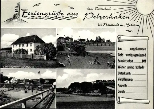 Ak Ostseebad Pelzerhaken Neustadt in Holstein, Landschulheim Hann. Münden, Strand