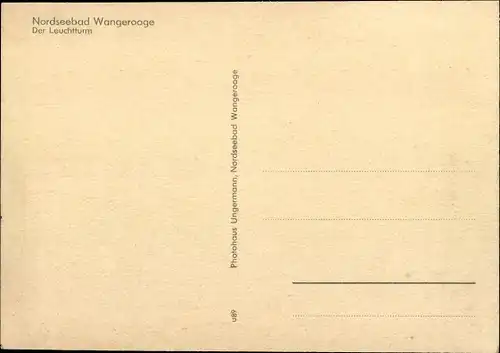 Ak Nordseebad Wangerooge in Ostfriesland, Leuchtturm