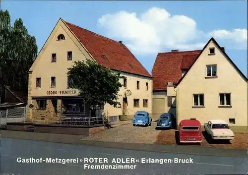 Ak Bruck Erlangen in Mittelfranken Bayern, Gasthof Metzgerei Roter Adler