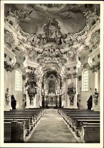 Ak Wies Steingaden in Oberbayern, Wieskirche, Wallfahrtskirche Wies