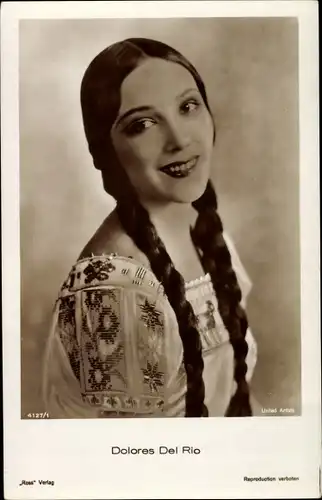 Ak Schauspielerin Dolores del Rio, Portrait, Ross