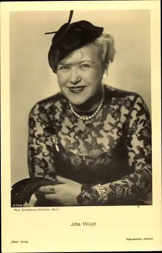 Ak Schauspielerin Ida Wüst, Portrait mit Hut