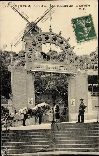 Ak Paris XVIII. Arrondissement Buttes-Montmartre, Moulin de la Galette