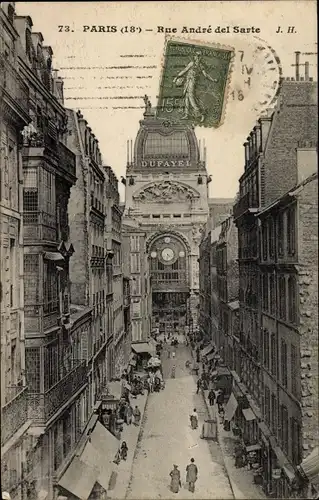 Ak Paris XVIII. Arrondissement Buttes-Montmartre, Rue Andre del Sarte