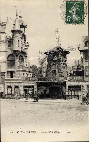 Ak Paris XVIII. Arrondissement Buttes-Montmartre, Le Moulin Rouge