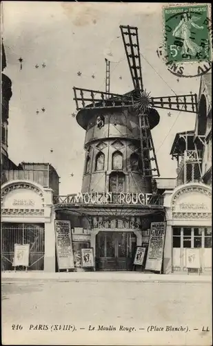 Ak Paris XVIII. Arrondissement Buttes-Montmartre, Le Moulin Rouge