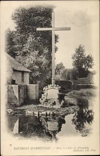 Ak Abbeville Somme, Rue, La Croix de Jerusalem