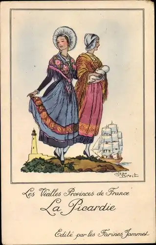Künstler Ak Broit, J., Somme, Les Vieilles Provinces de France, La Picardie, Frauen in Tracht