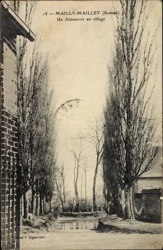 Ak Mailly Maillet Somme, Un Abreuvoir au village