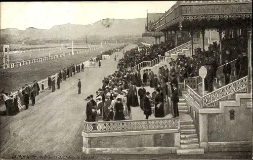 Ak Marseille Bouches du Rhône, Les Tribunes du Champ de Courses