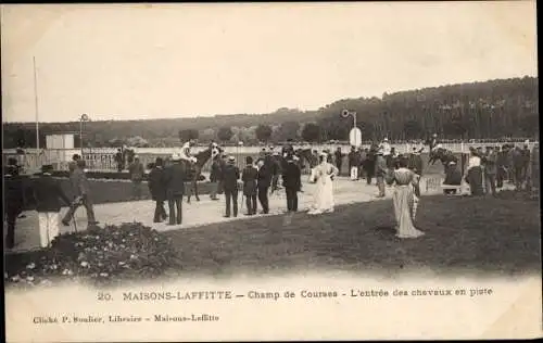 Ak Maisons Laffitte Yvelines, Champ de Courses, L'Entree des chevaux en piste