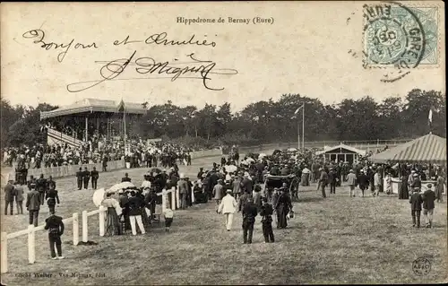 Ak Bernay Eure, Hippodrome