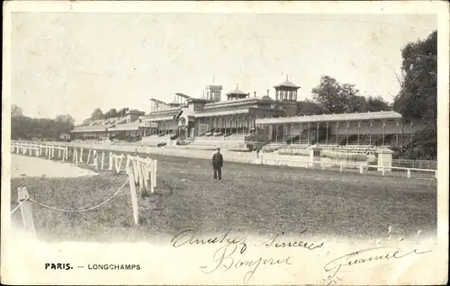 Ak Paris, Longchamps, Pferderennsport