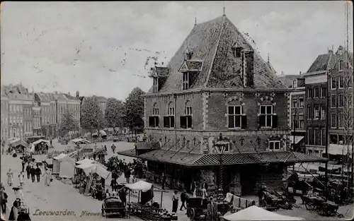 Ak Nieuwestad Leeuwarden Friesland Niederlande, Markt