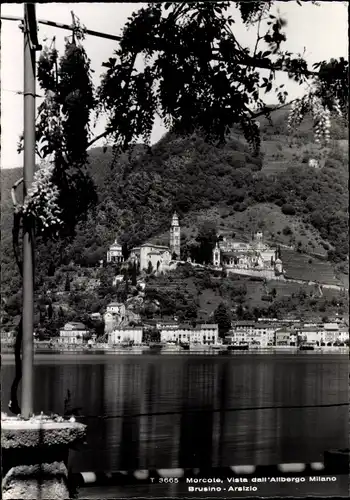 Ak Morcote Kanton Tessin, Vista dall' Allbergo Milano