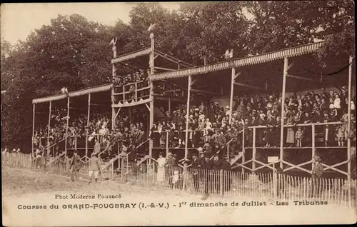 Ak Grand Fougeray Ille et Vilaine, 1. Dimanche de Juillet, Les Tribunes, Courses